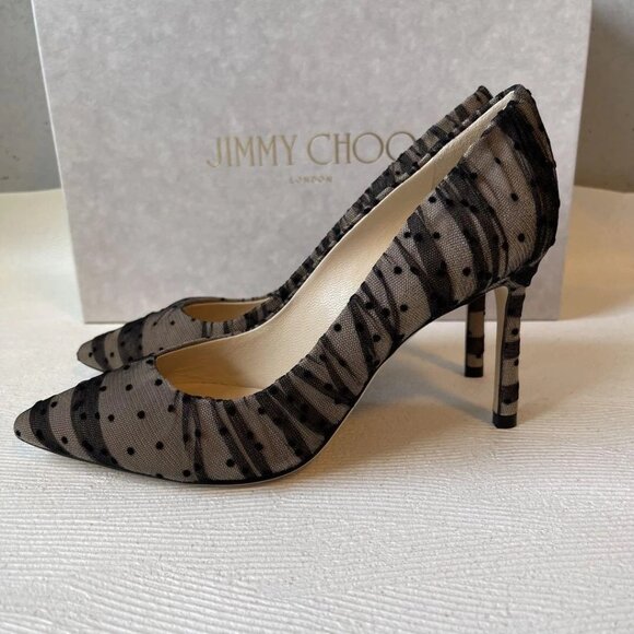 Jimmy Choo Romy Pumps size 34.5 leather dotted design - Picture 2 of 7
